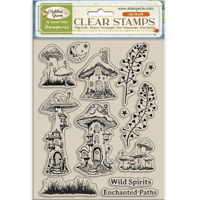 Acrylic stamp 14x18 cm - Hidden Grove mushrooms