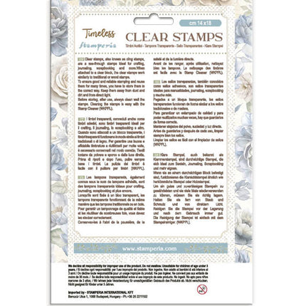 Acrylic stamp cm 14x18 - Timeless flowers and hearts
