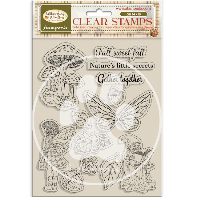 Acrylic Stamp 14x18 cm - Whispering Woods Mushrooms and Fairies  