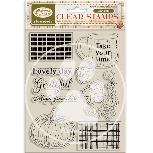 Acrylic Stamp 14x18 cm - Whispering Woods Cup and Pumpkin  