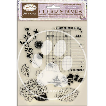 Acrylic stamp cm 14x18 - Quiet Days hydrangea