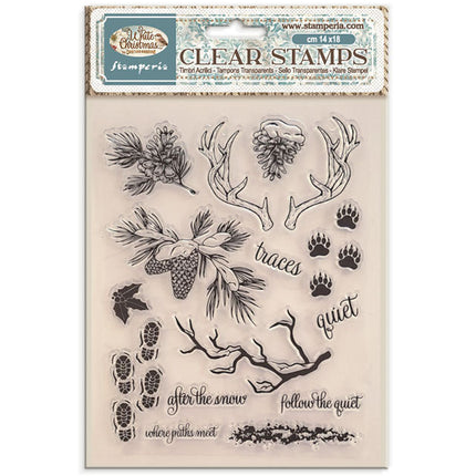 Decorative Acrylic stamp design for Art and Craft cm 14x18 - White Christmas