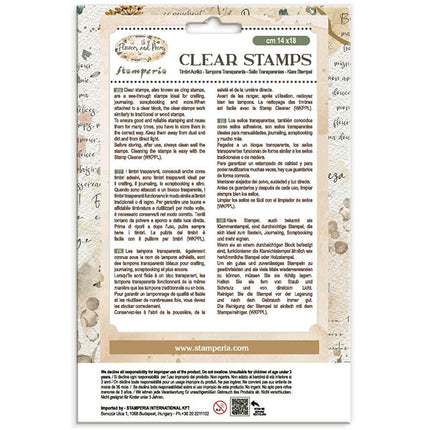 Decorative Acrylic stamp design for Art and Craft cm 14x18 - Flowers and Poems
