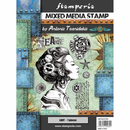 Mixed Media Stamp cm. 15x20 - Sea World Lady