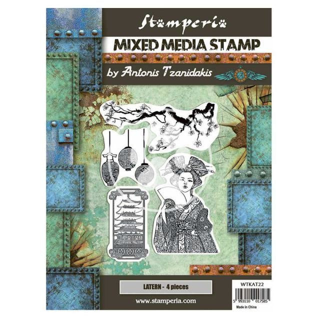 Mixed Media Stamp cm 15x20 - Sir Vagabond in Japan lantern