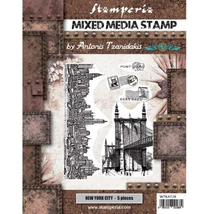 Mixed Media Stamp cm 15x20 - Sir Vagabond Aviator New York city