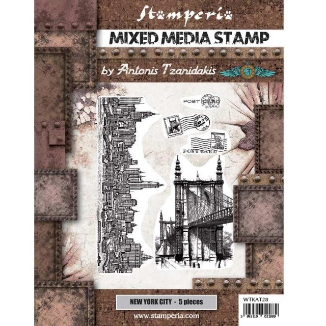 Mixed Media Stamp cm 15x20 - Sir Vagabond Aviator New York city
