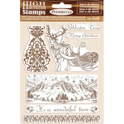 HD Natural Rubber Stamp cm.14x18 Winter Time