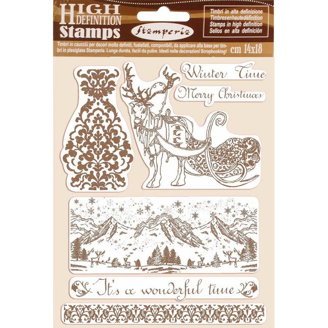 HD Natural Rubber Stamp cm.14x18 Winter Time