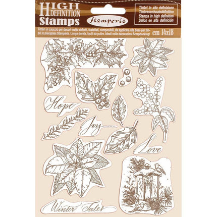HD Natural Rubber Stamp cm.14x18 Poinsettia
