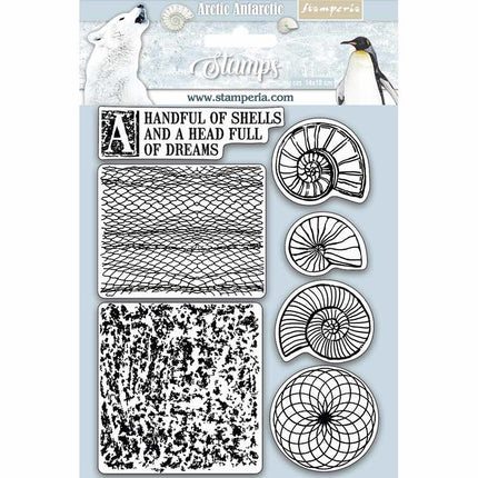 HD Natural Rubber Stamp cm.14x18 Shells