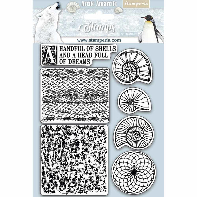 HD Natural Rubber Stamp cm.14x18 Shells